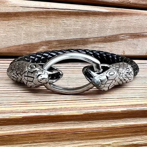Python Braided Leather Rope Cuff! NEW! - Picture 9 of 16